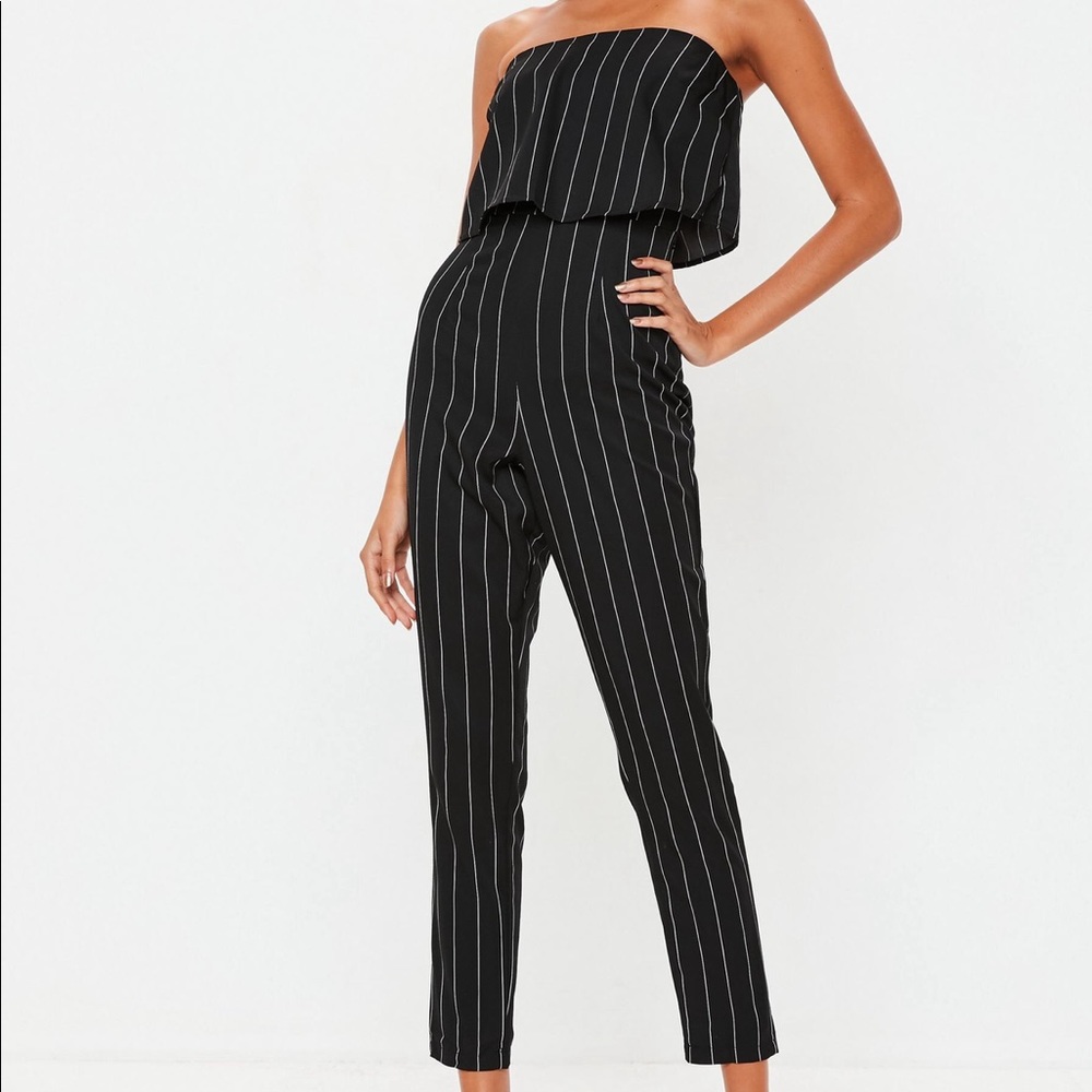 Missguided stripe jumpsuit